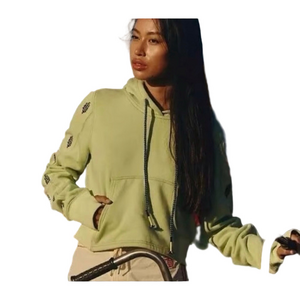 Free People Run Out Hoodie NWOT Size Small Green Blue FP Movement